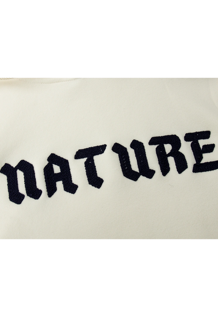 여성용 오버사이즈 그래픽 후디 - 'NATURE' 프린트