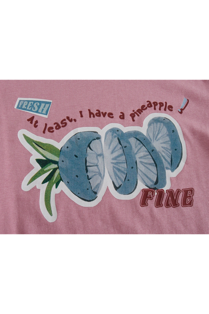 Women's Casual Pineapple Print T-Shirt - Fun & Playful Summer Style