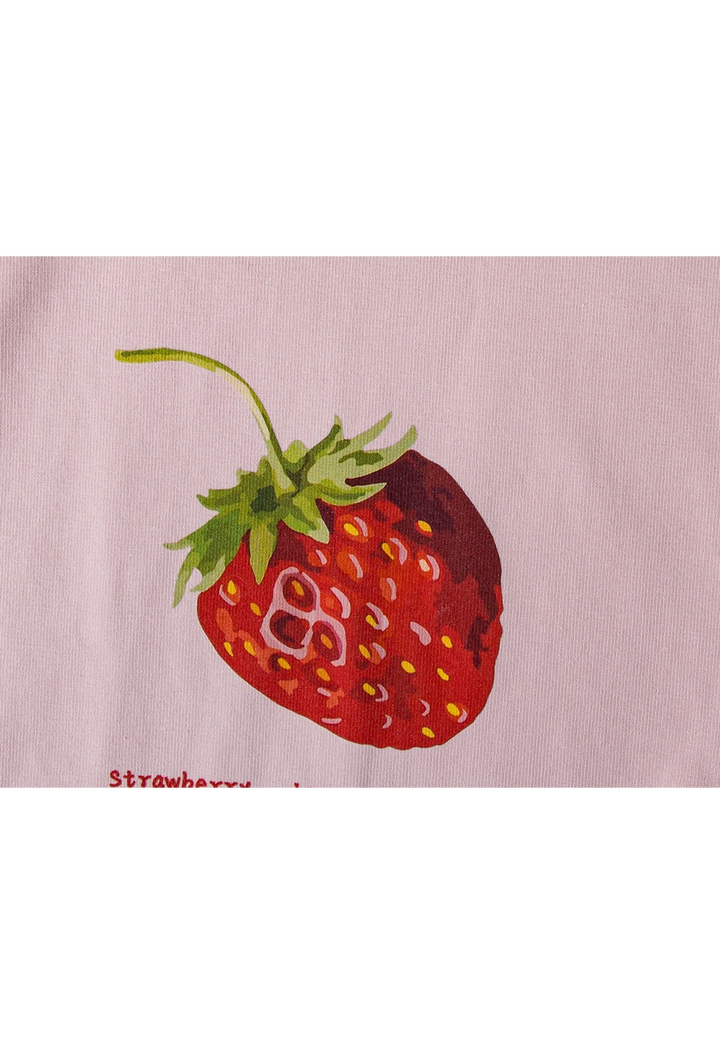 Women's Strawberry Graphic Print Cropped T-Shirt