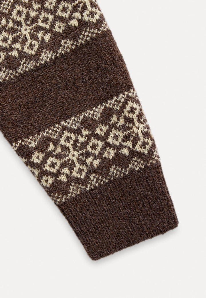 Women's Fair Isle Knit V-Neck Sweater