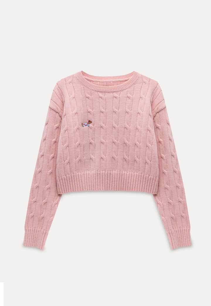 Cable Knit Cropped Sweater