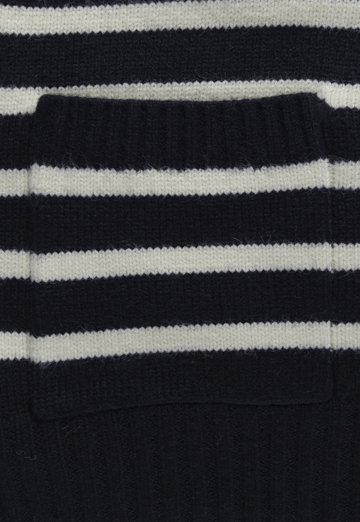 Striped Zip-Up Knit Cardigan