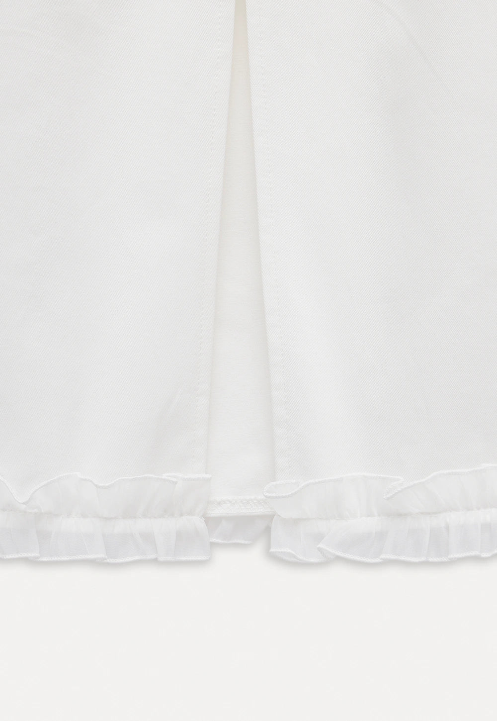 Women’s White Satin Ruffle Hem Skirt