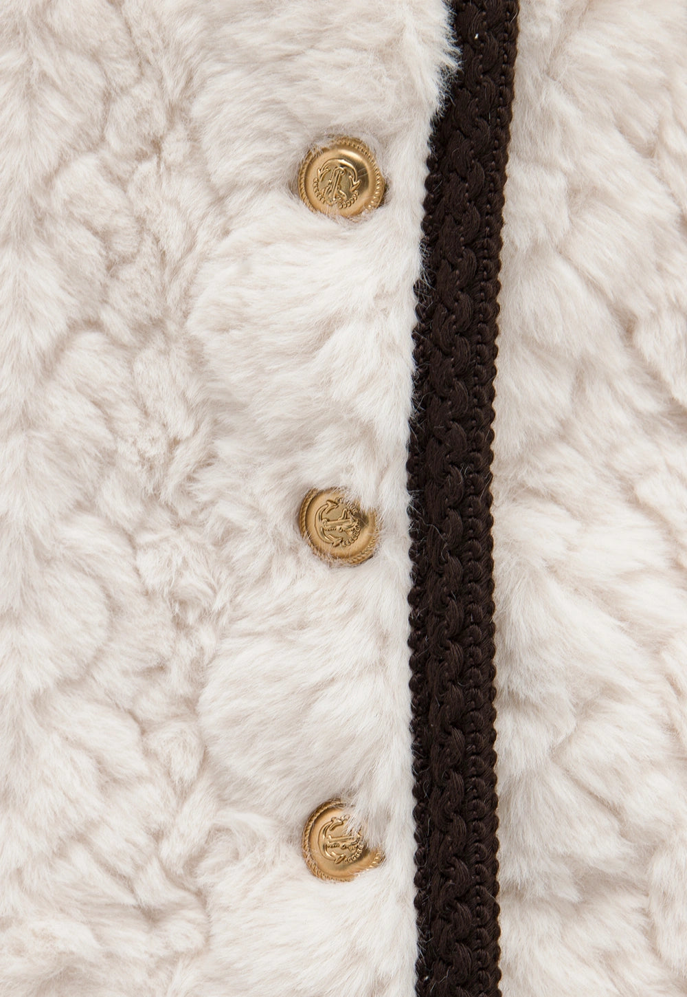 Faux Shearling Button-Up Vest