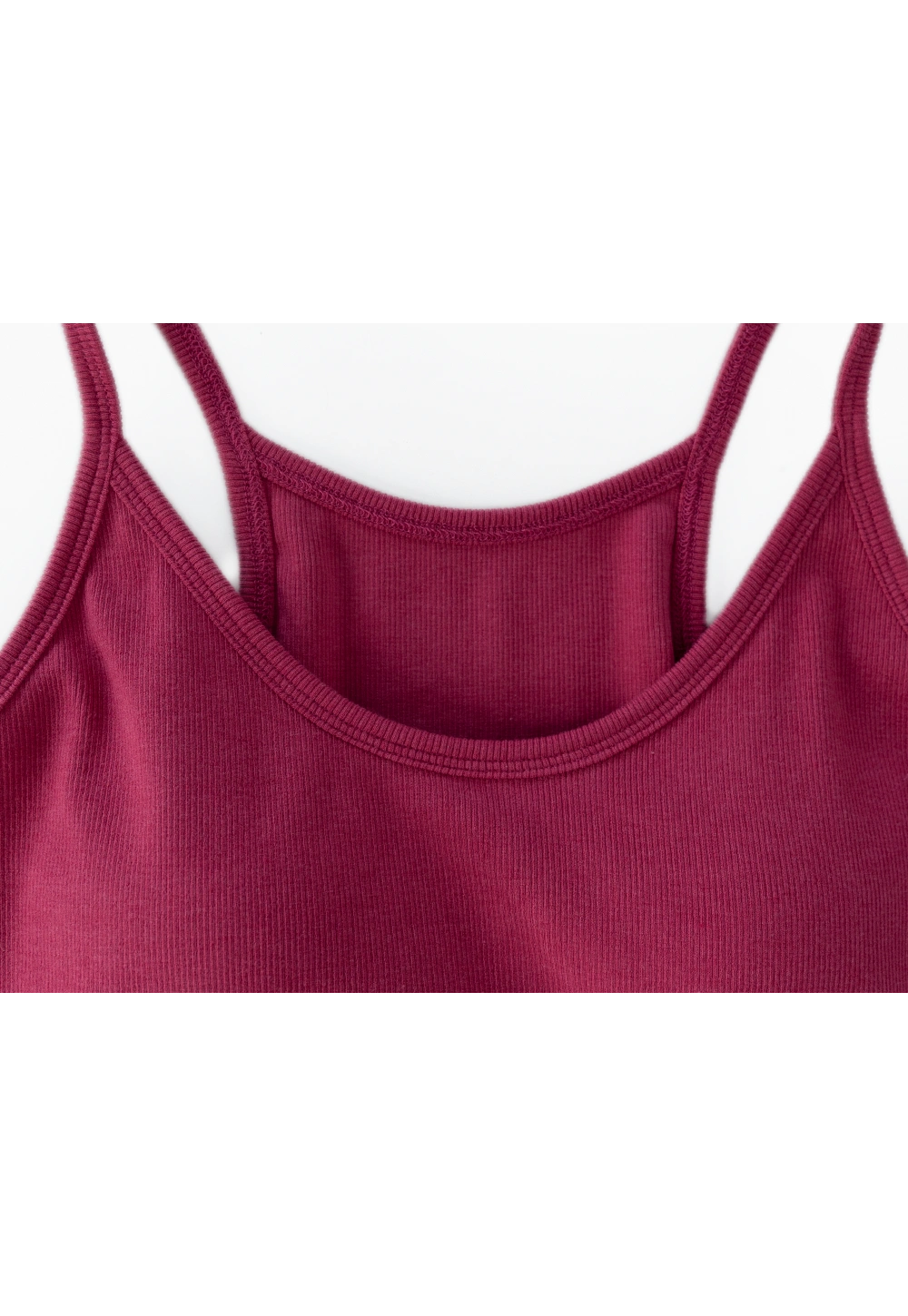 Women's Basic Pink Ribbed Camisole Top