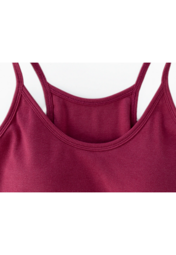 Women's Basic Pink Ribbed Camisole Top