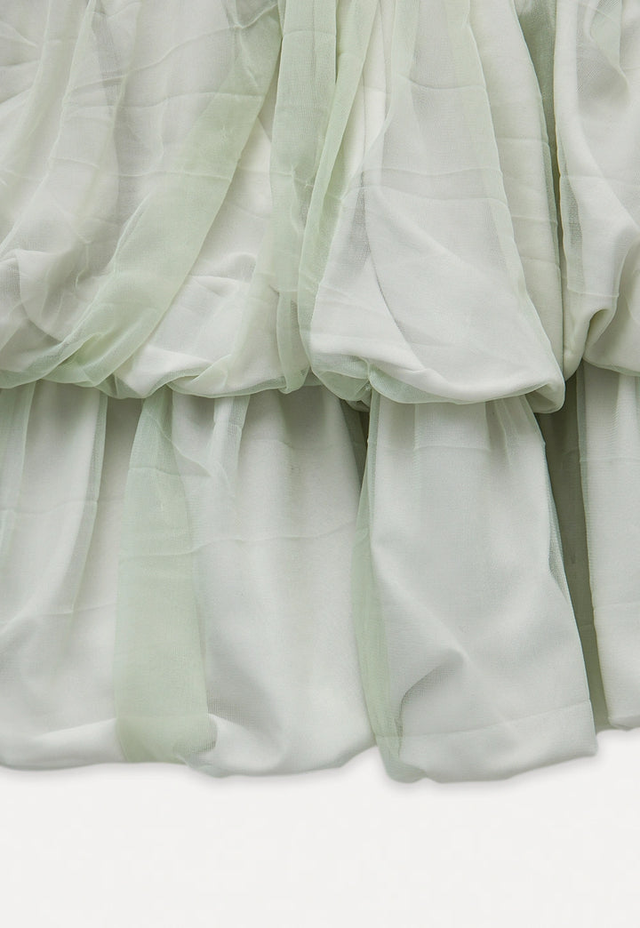 Layered Ruffle Organza Mini Skirt