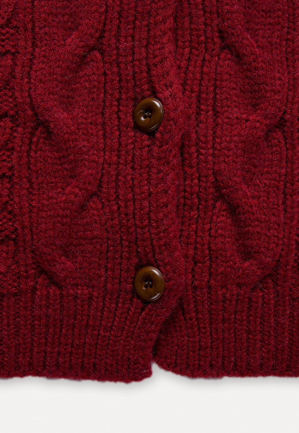 Cable Knit High Neck Cardigan