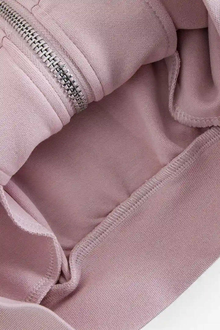 Sporty Zip-Up Hoodie and Pleated Skirt Set