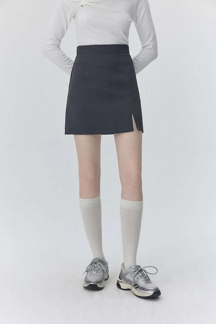 Mini-jupe trapèze élégante avec fente latérale