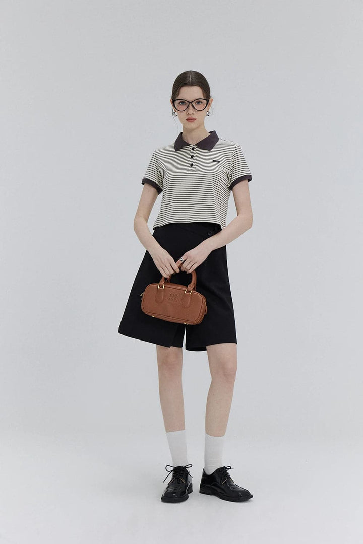 Schicke Crossover-Culotte-Shorts mit Knöpfen – vielseitige Mode für das urbane Leben