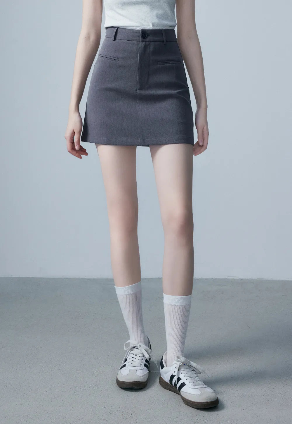 Women's Formal Mini Skirt with Front Pockets