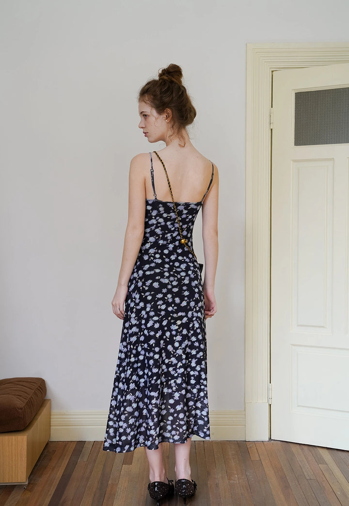 Floral Lace-Trim Midi Slip Dress