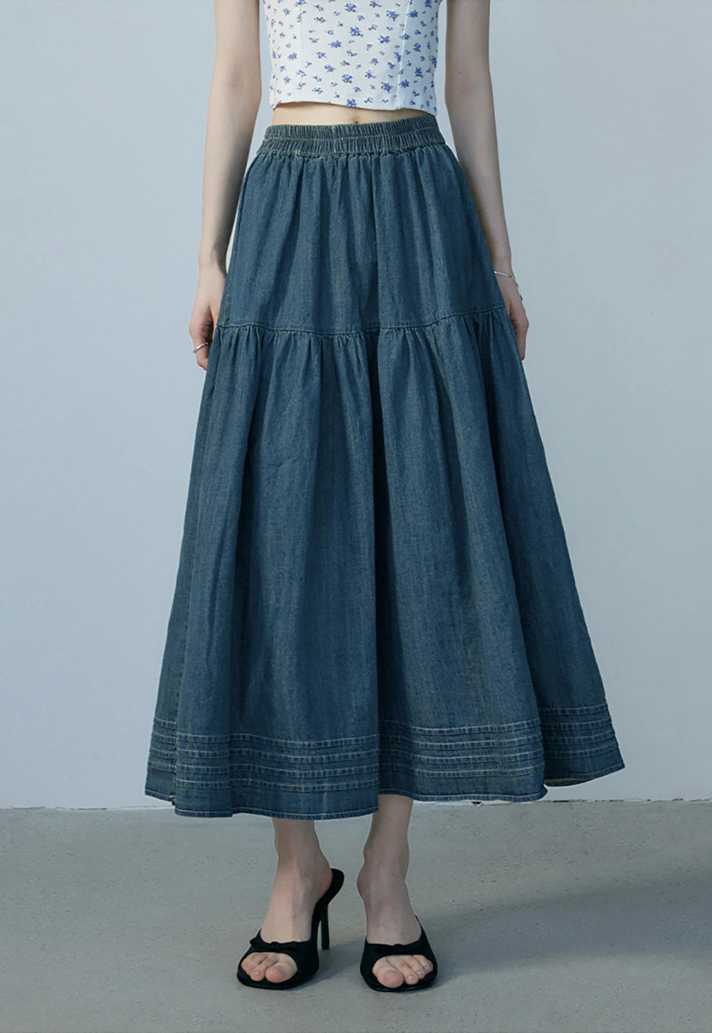 Women's Denim Midi Skirt