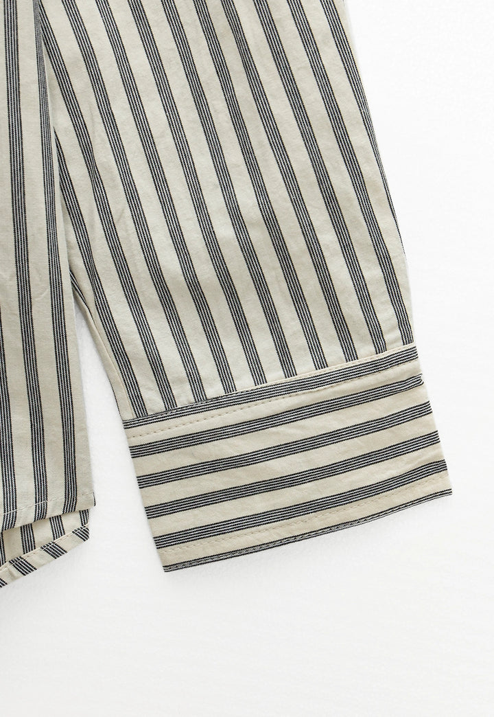 Women's Striped Long-Sleeve Button-Up Shirt