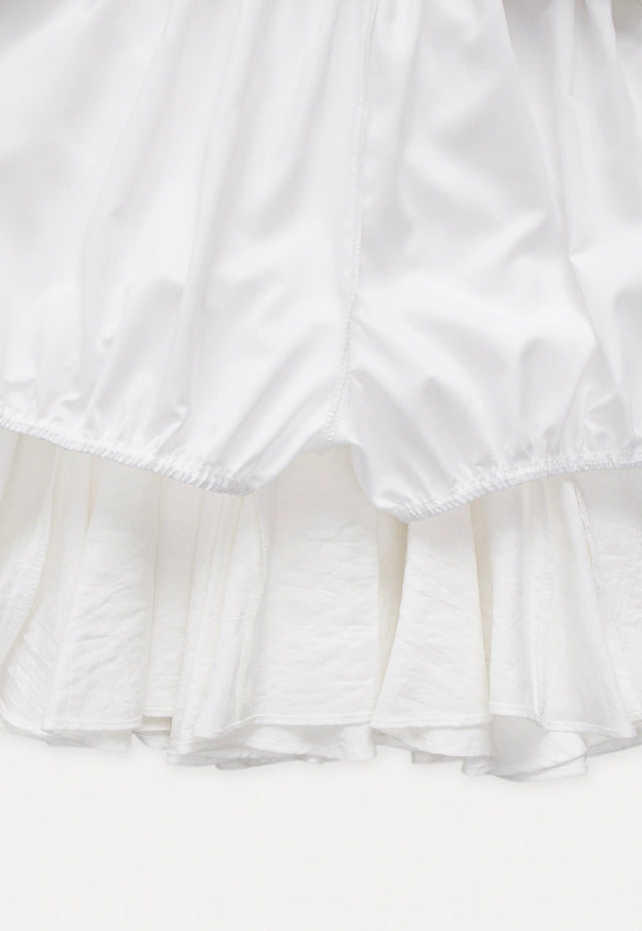 White Flowy A-line Skirt