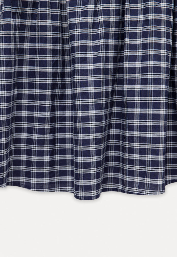 Women's Plaid Smocked High Waist Skirt