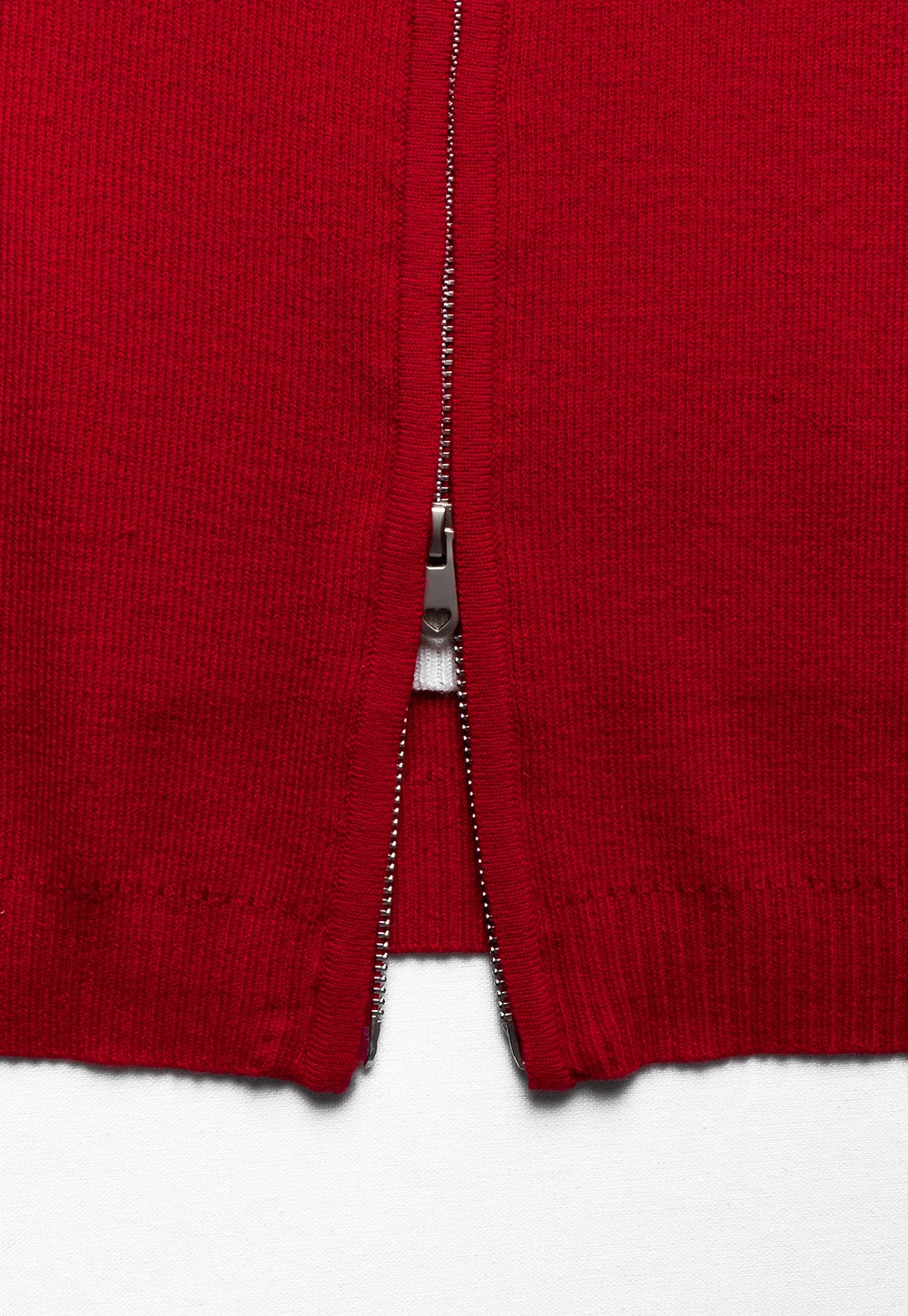 Women's Zip-Up Knit Cardigan with Contrast Collar