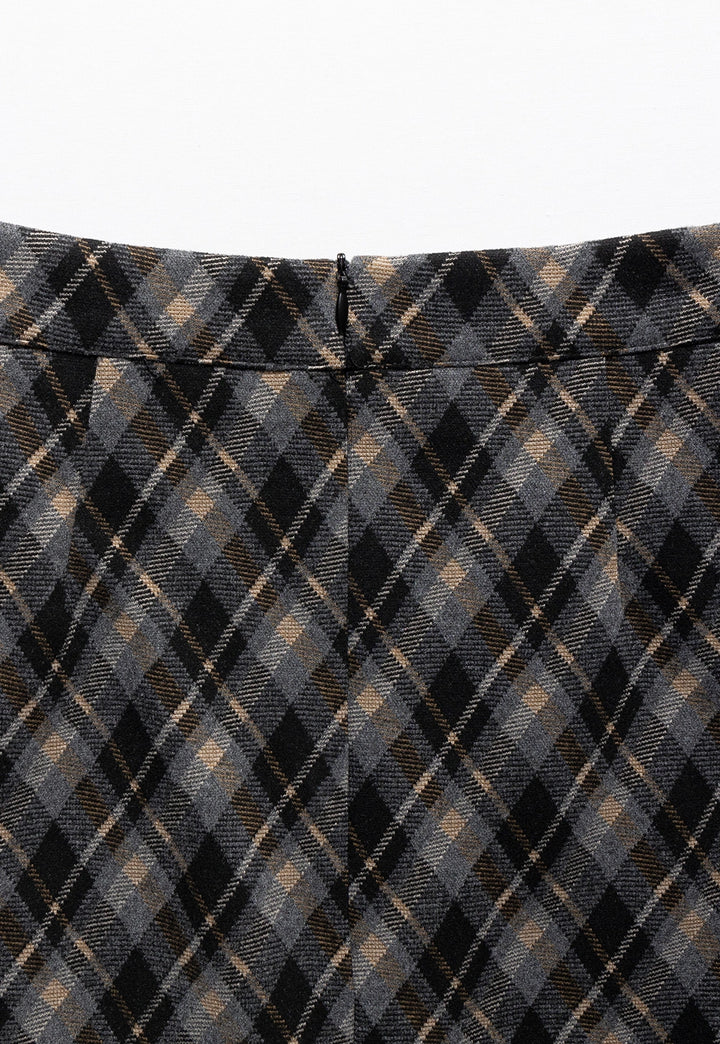 Women's Plaid Wool Skirt