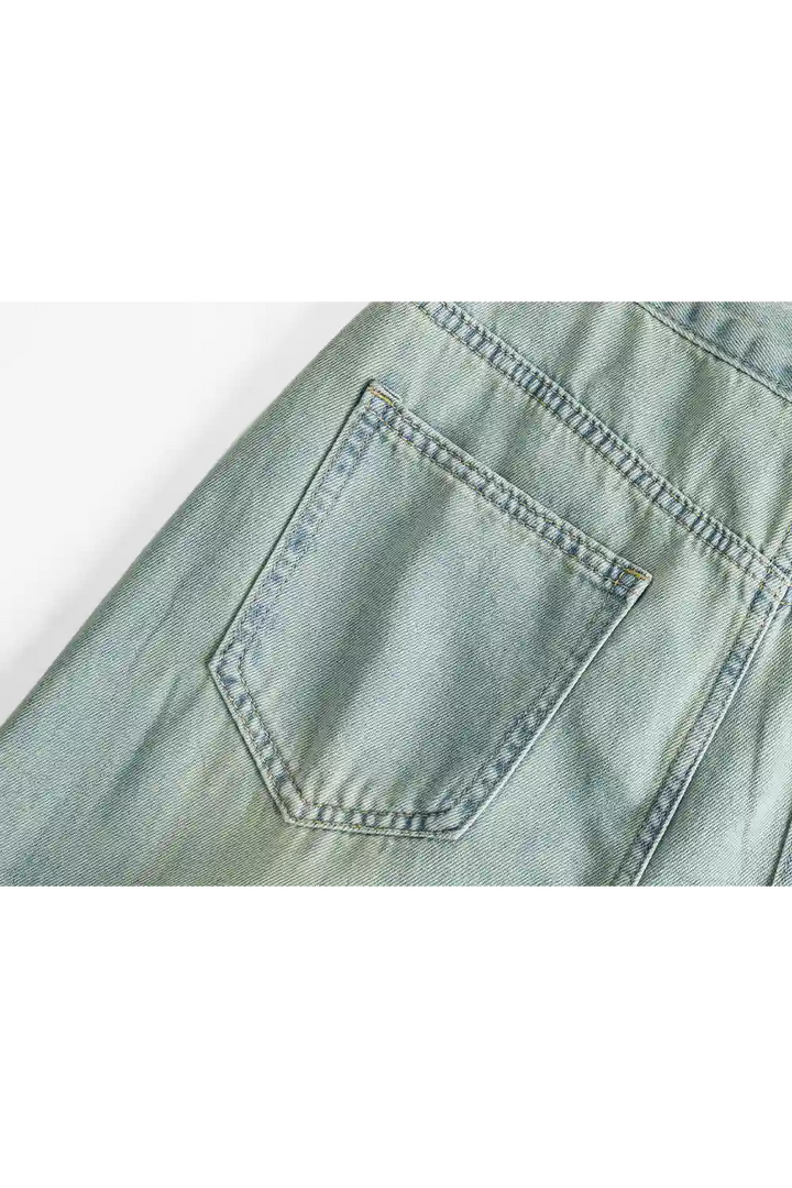 Trendiger Jeans-Midirock mit ausgefranstem Saum