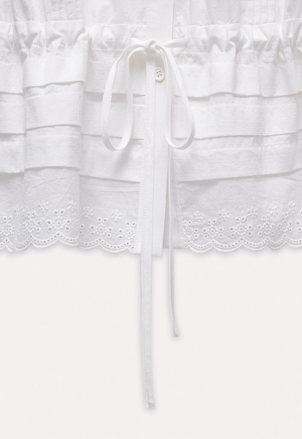 Women's White Ruffled Collar Blouse