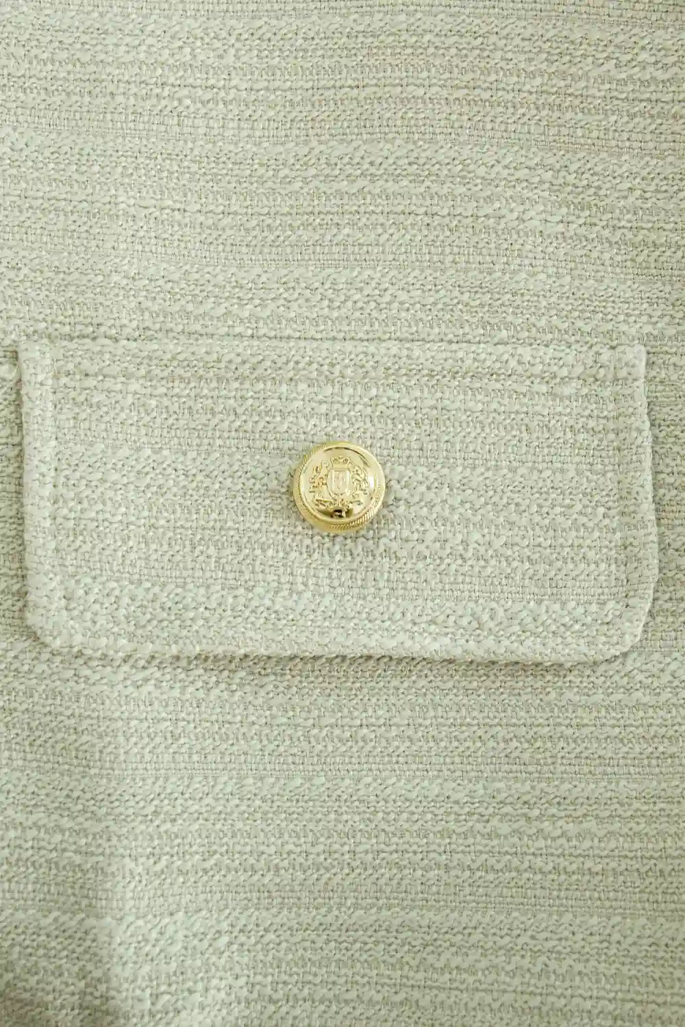 Textured Jacket with Gold Buttons Classic Women's Fashion