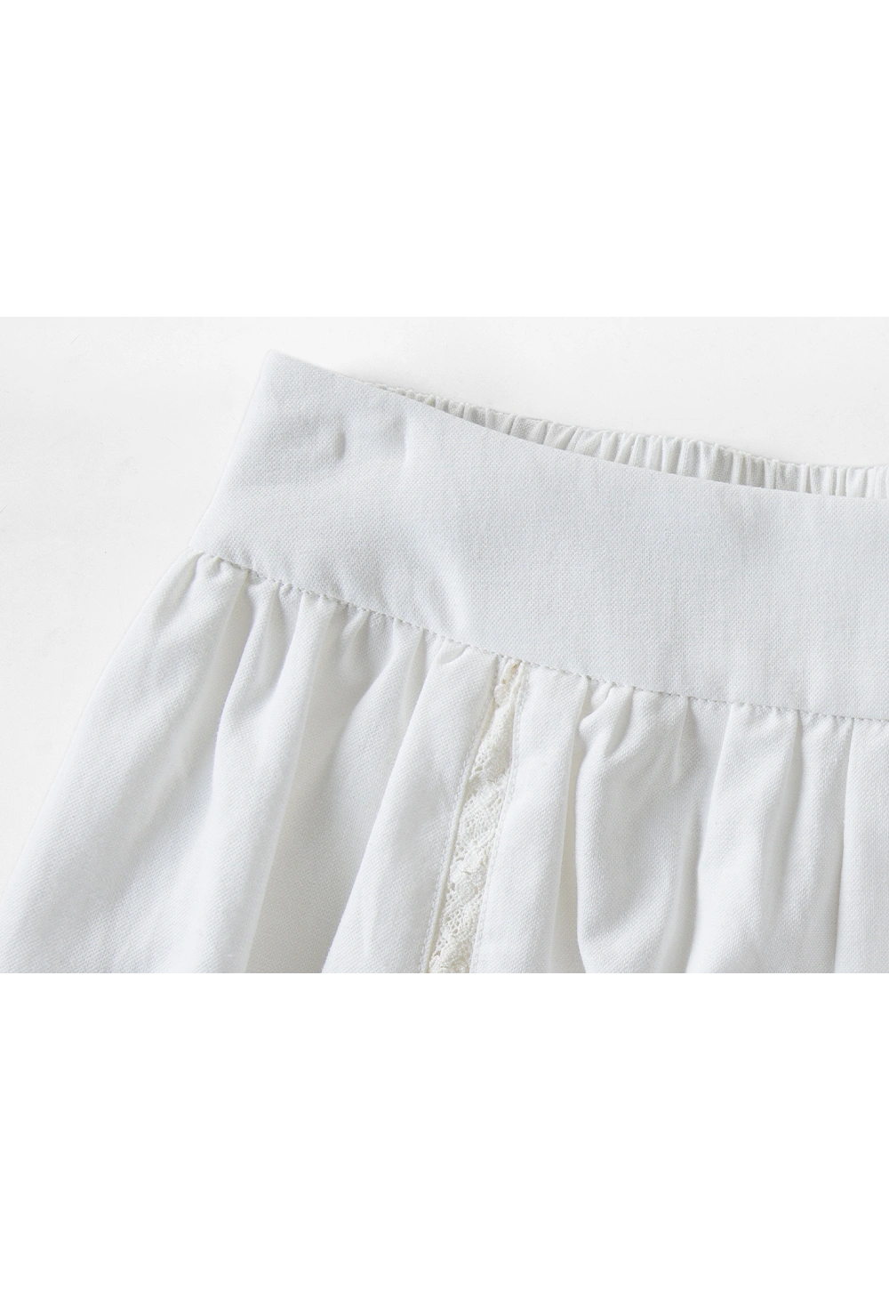 Women's Pleated Lace-Detail Shorts