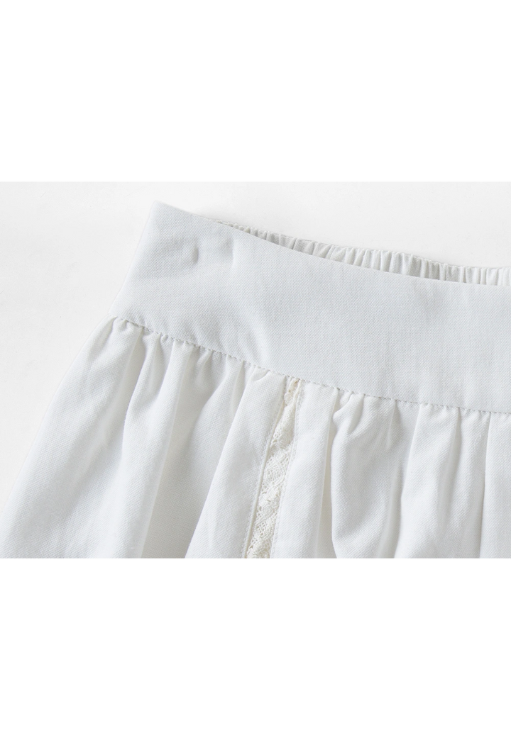 Women's Pleated Lace-Detail Shorts