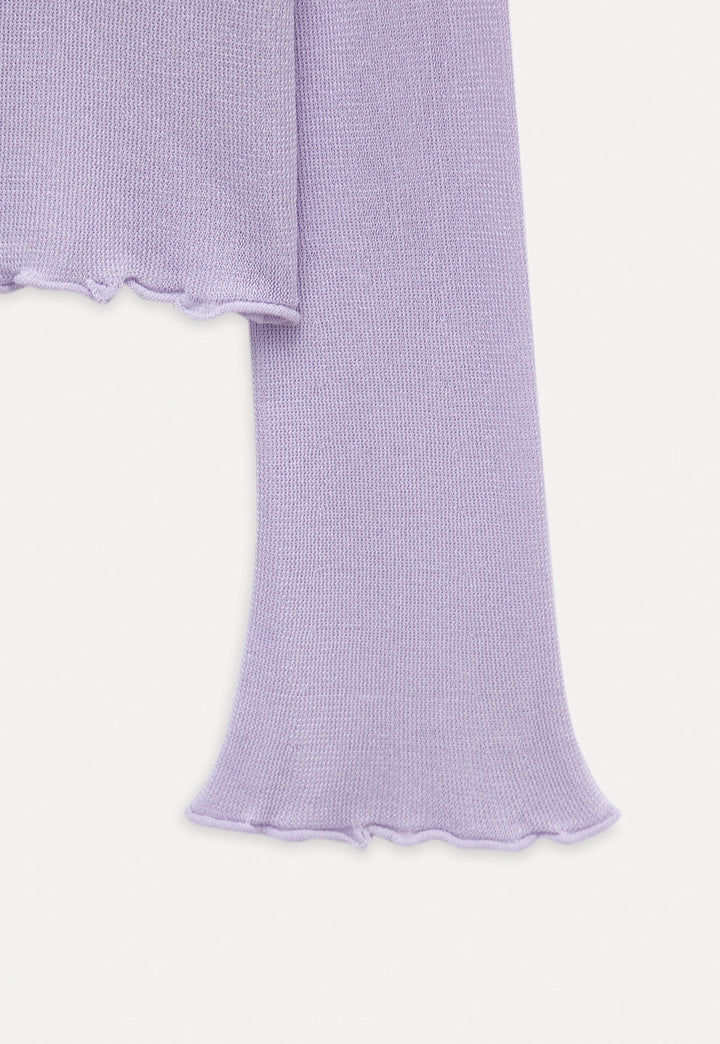 Lilac Tie-Front Knit Cardigan