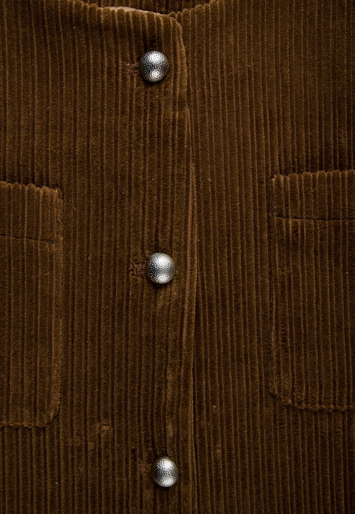 Corduroy Set: Button-Up Jacket and Mini Skirt