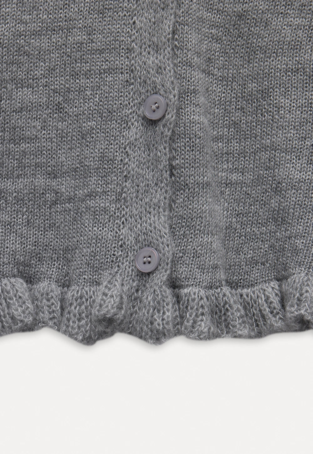 Women’s Gray Ruffle Collar Cropped Cardigan