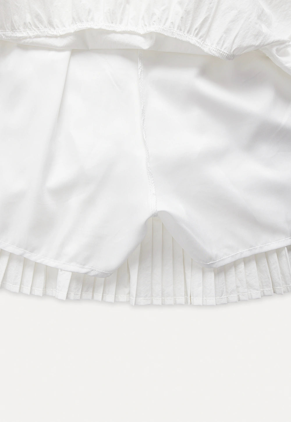 Charming White Tiered Pleated Skirt