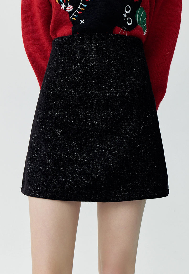 Mini-jupe texturée scintillante pour femmes