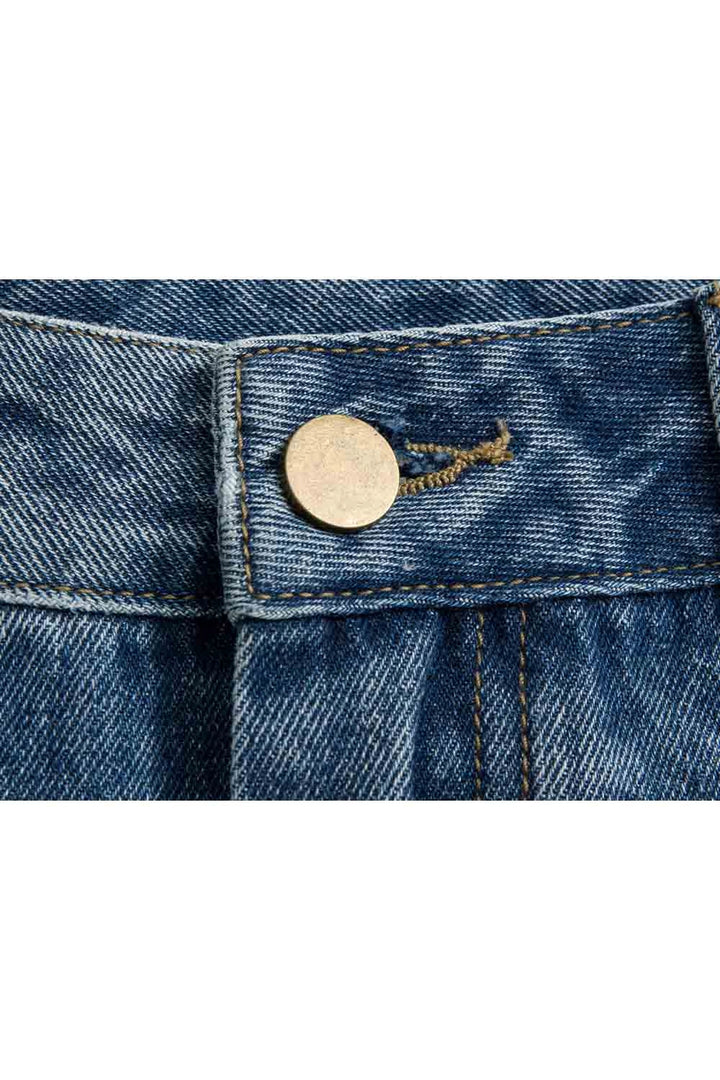 Jupe trapèze classique en jean taille haute pour femme