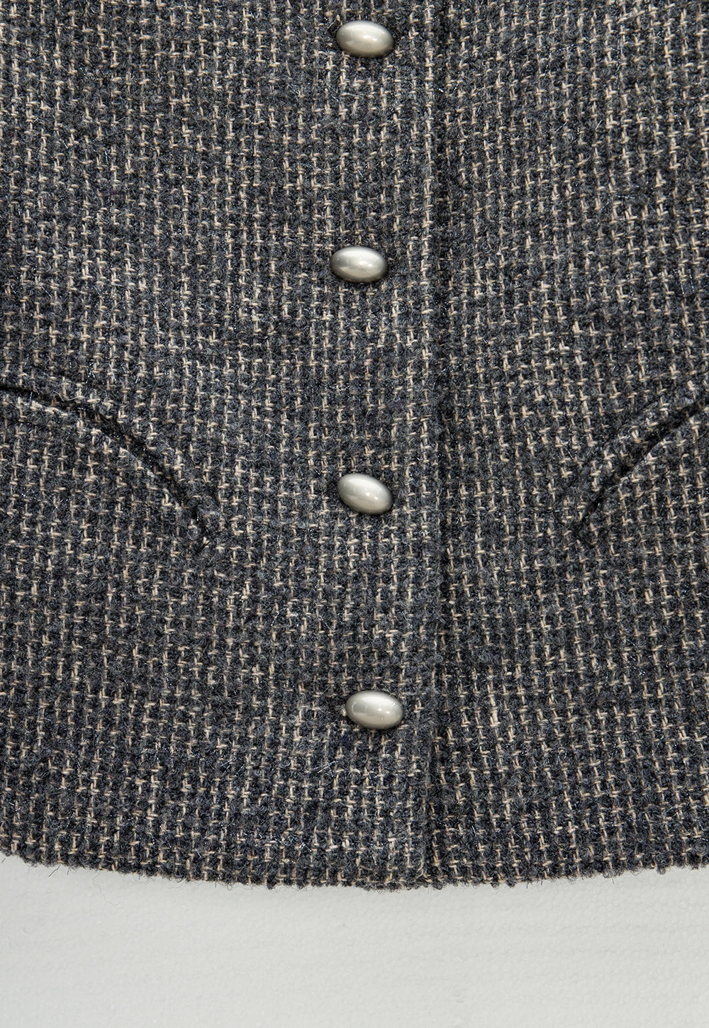 Classic Tweed Button-Up Cropped Jacket