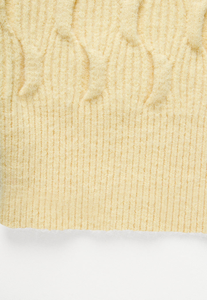 Women's Cable Knit Sweater with Drop Shoulders