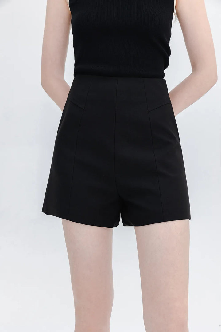 Women's High-Waisted Pleated Shorts - Tailored Design