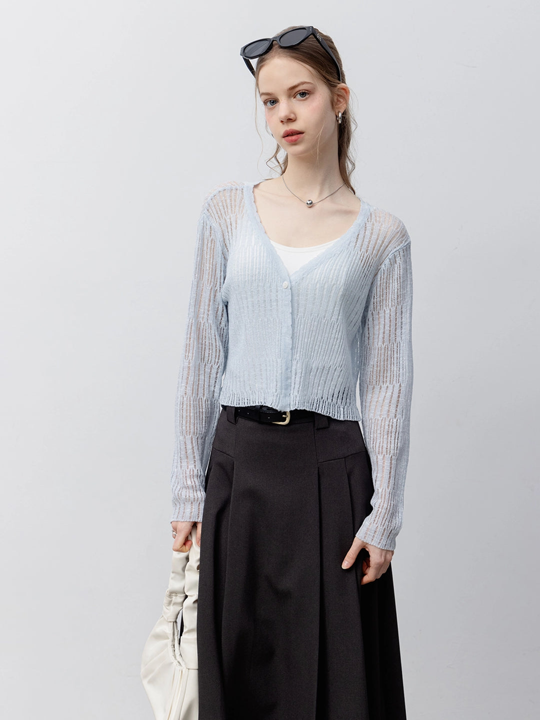 Women's Sheer Lightweight Knit Cardigan