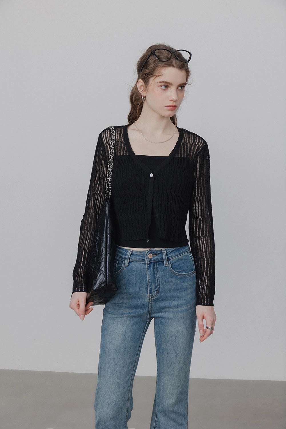 Women's Sheer Lightweight Knit Cardigan