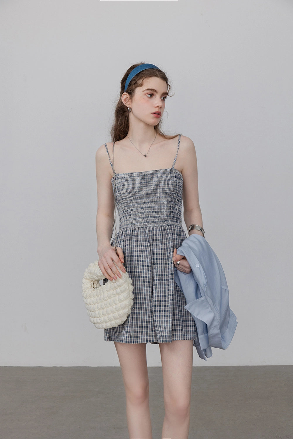 Bộ áo sơ mi cài cúc sang trọng dành cho nữ và bộ đồ chơi Gingham