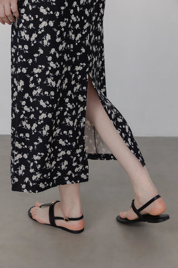 Women's Printed High-Waisted Midi Skirt