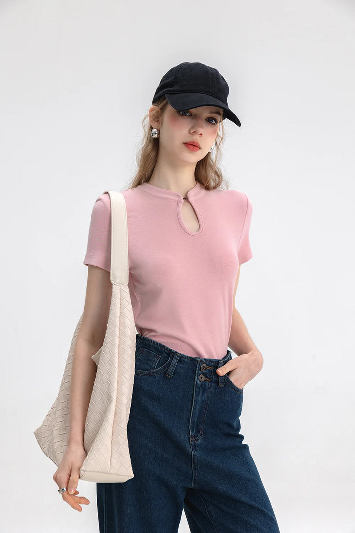 Summer New Solid Color Short Sleeve T-shirt