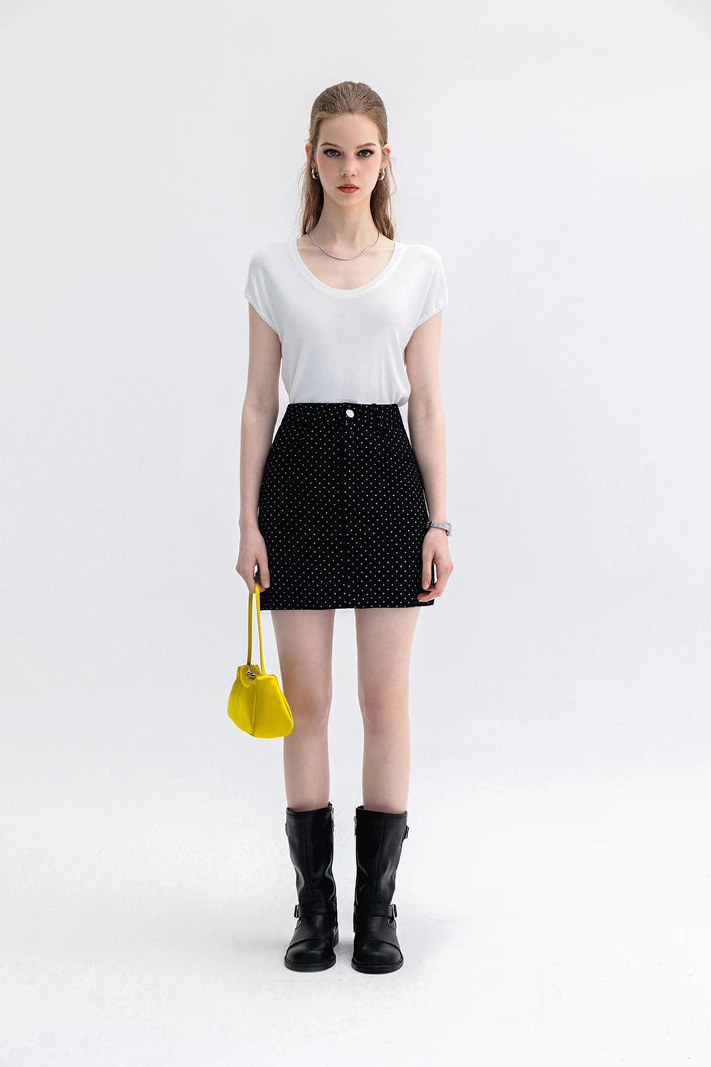 Chic Polka Dot Mini Skirt