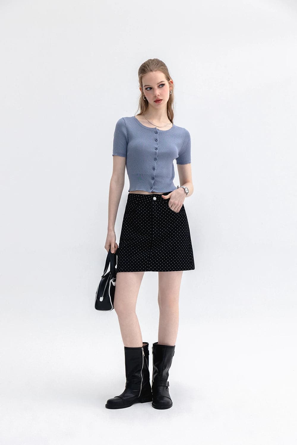 Chic Polka Dot Mini Skirt