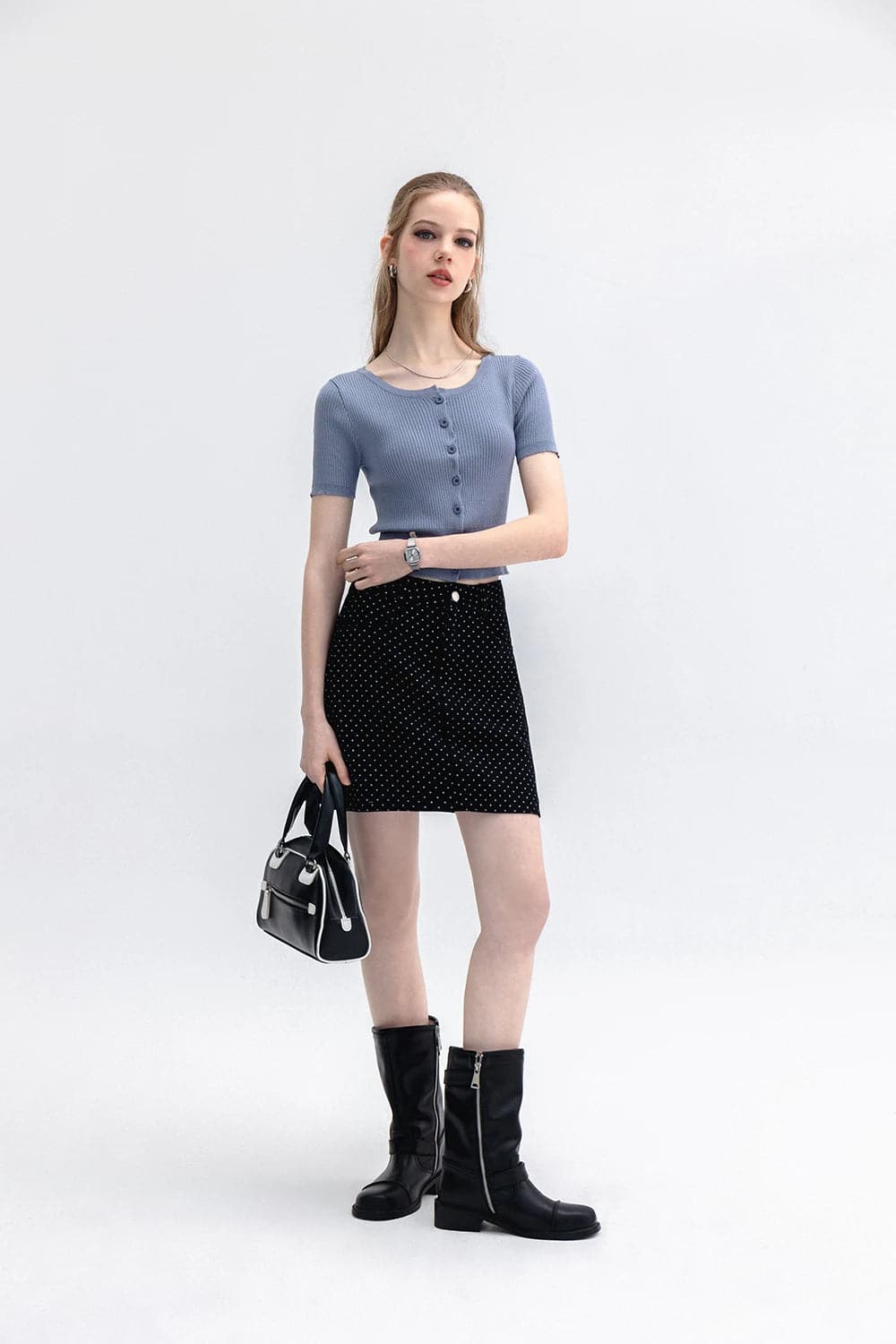 Chic Polka Dot Mini Skirt