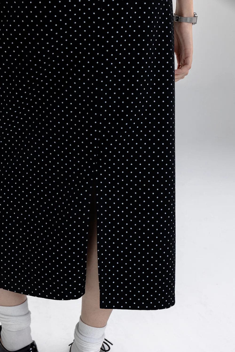 Chic Polka Dot A-Line Midi Skirt