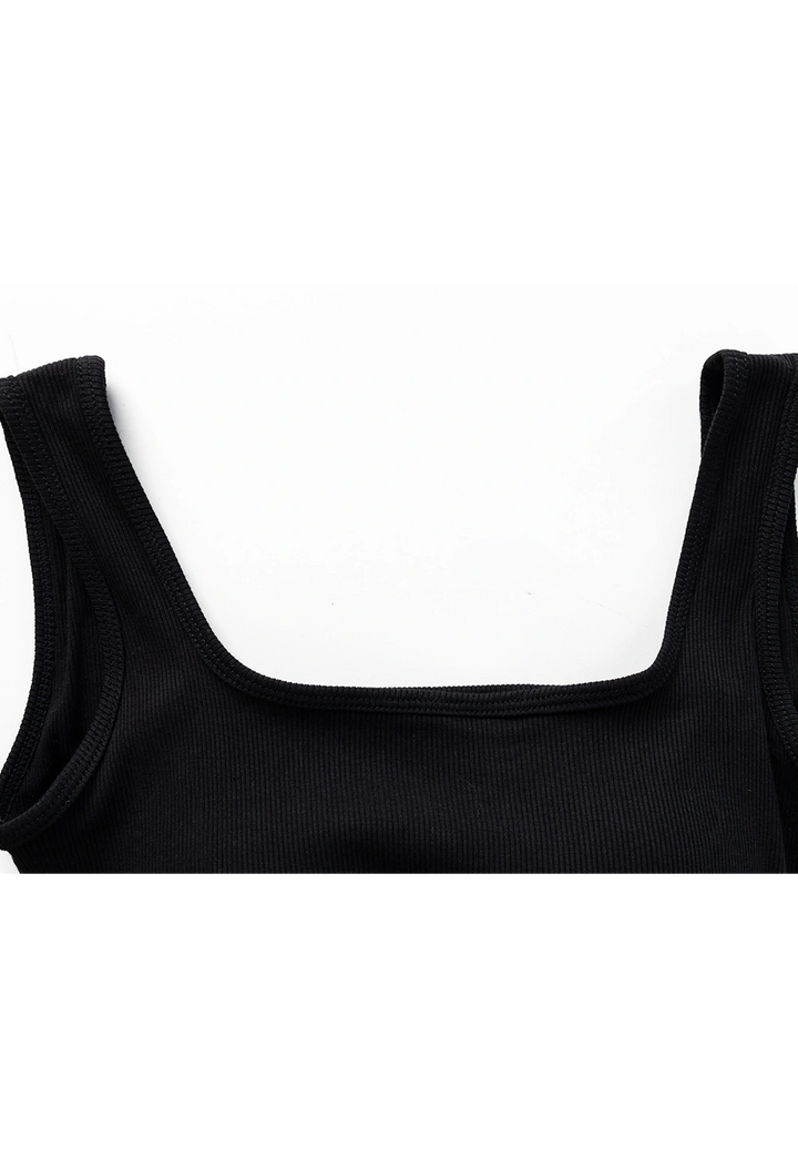 Geripptes Tanktop für Damen – ärmelloses Strick-Crop-Top