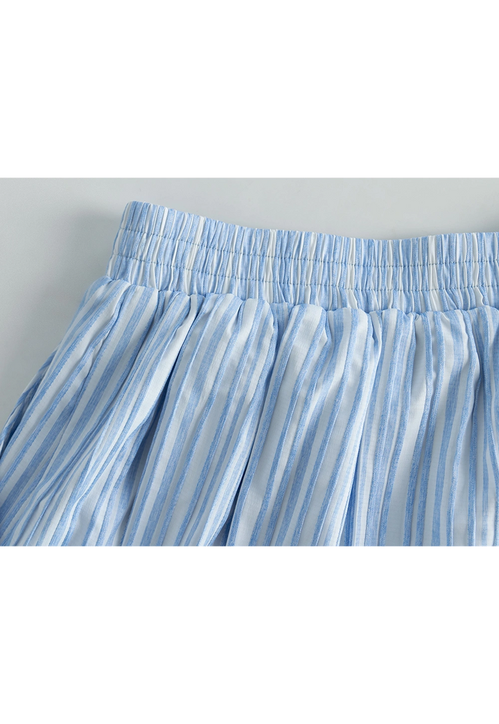 Women's Striped Pleated Skirt