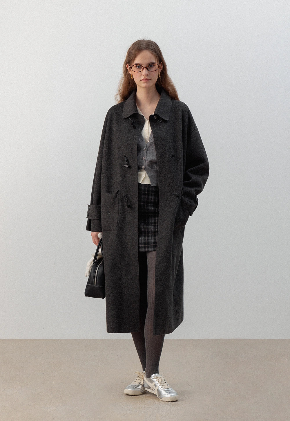 Classic Toggle Coat with Contrast Collar