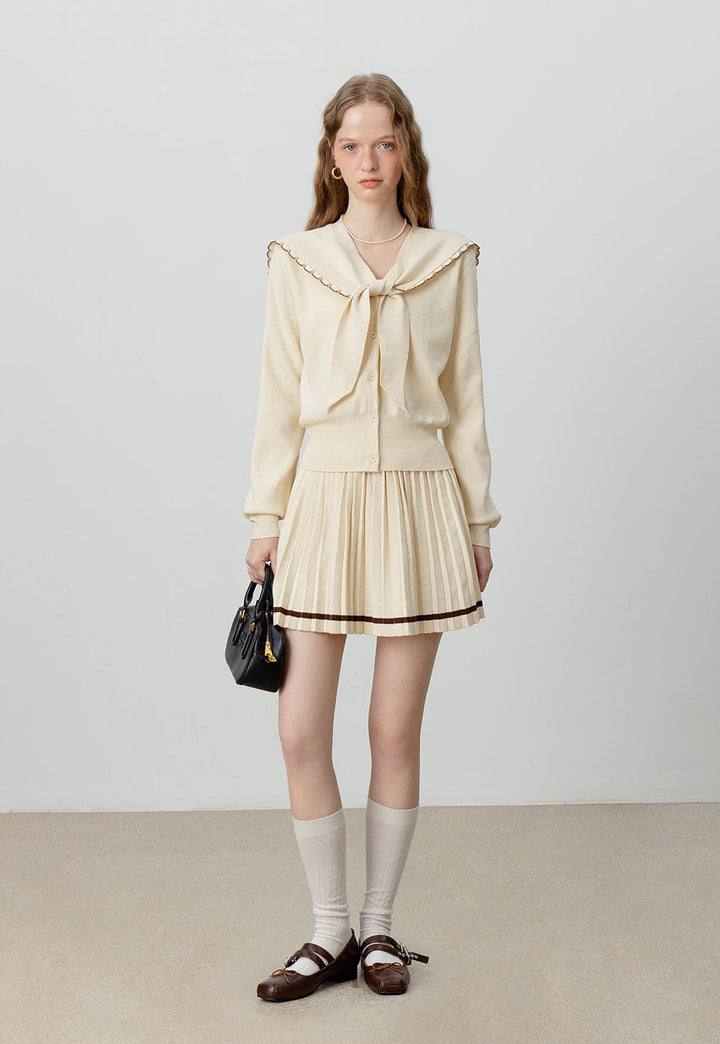 Knit Set with Pleated Skirt